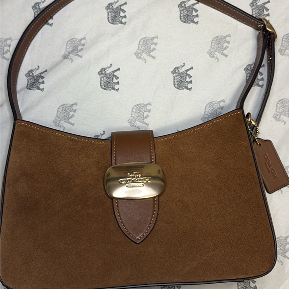 Coach Brown Suede Shoulder Bag